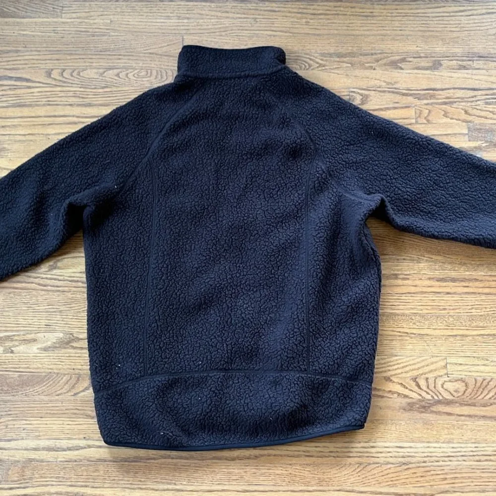 SOLD Patagonia Black Sherpa Fleece Zip Up Jacket Top Mens Size Large - Picture 6 of 9